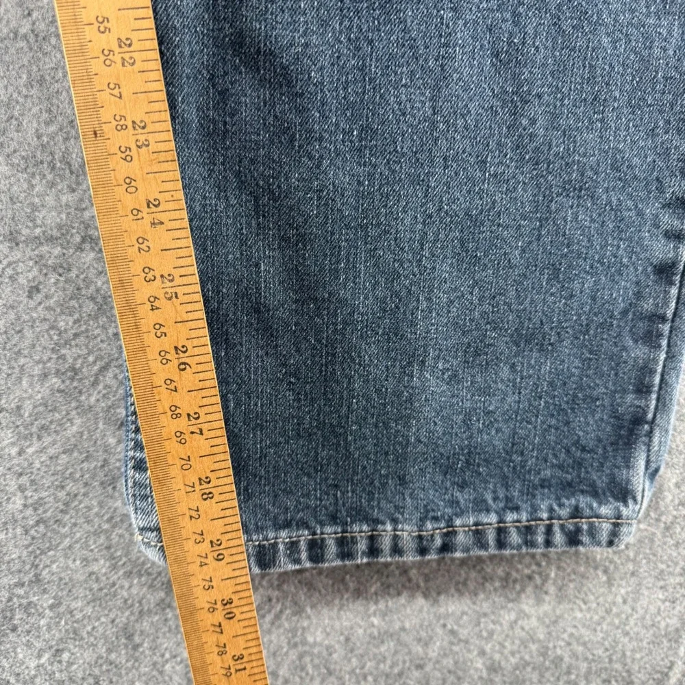 Phat Farm Denim Jeans Mens 39 x 30 Blue Vintage Graphic Back Pocket Whiskered